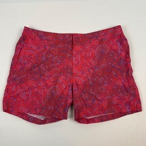SID MASHBURN Red Blue Spiral Dot Swim Trunks Mens Size‎ 38 Elastic Waist